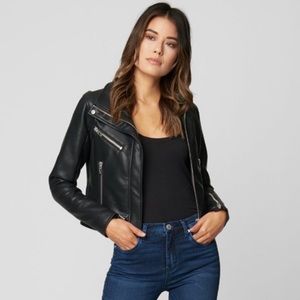 Blank NYC Black Vegan Faux Leather Jacket S NWT